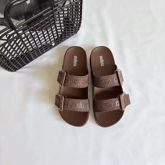 Sandales d'été pour femmes Melissa, chaussures en gelée à lanières larges, talon épais, style décontracté, en PVC, forme bouche de poisson