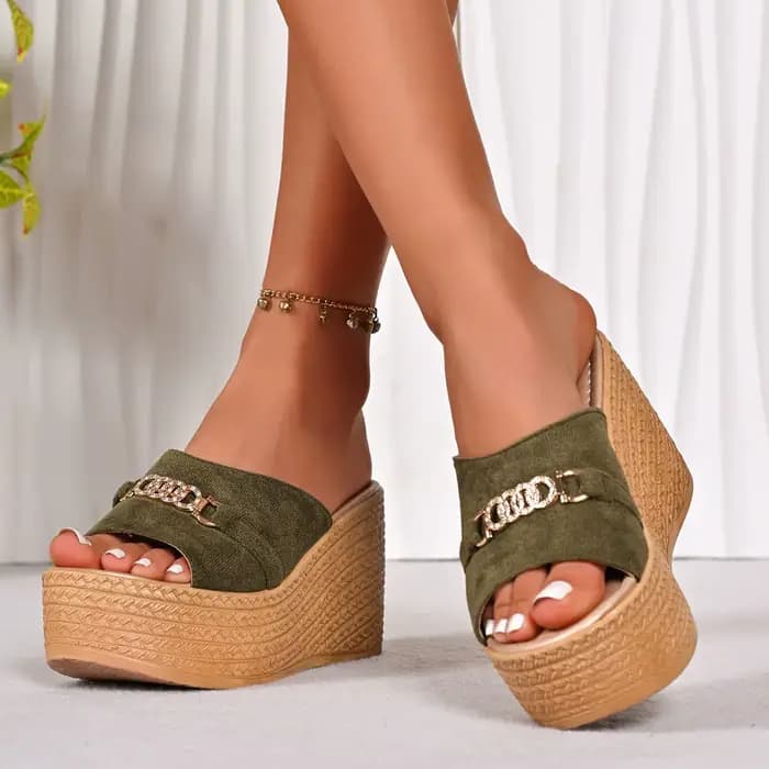 Nouvelles sandales compensées à bout ouvert pour femme, style européen, plateforme épaisse, talons hauts, élégantes, décontractées, pour la plage