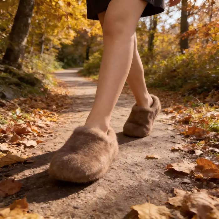 Mules en fausse fourrure pour femmes