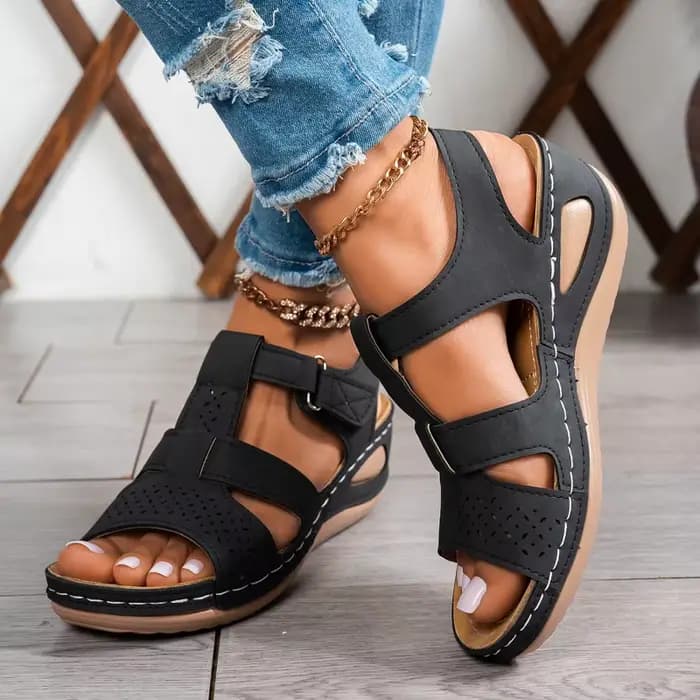 Sandales compensées orthopédiques haut de gamme pour femme