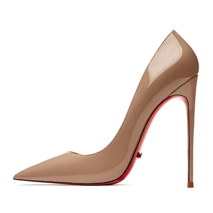 HLTINO 12 cm fond rouge talons hauts en cuir véritable chaussures de luxe femmes Super