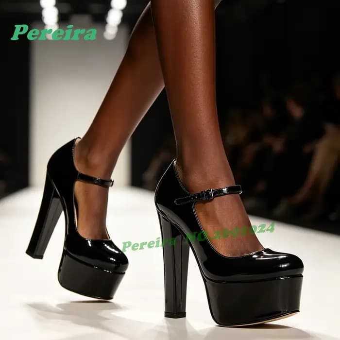 Escarpins Nude Vernis à Plateforme