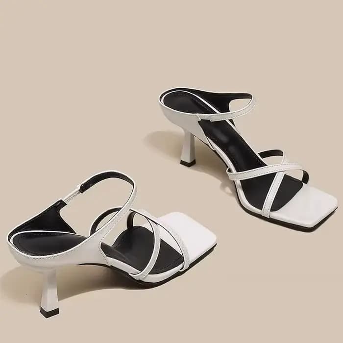 Sandales à talons hauts rouge vin pour femmes, bout carré, décor de nœud papillon, pantoufles d'extérieur d'été, chaussures de fête de mariage à talons fins, nouvelle collection