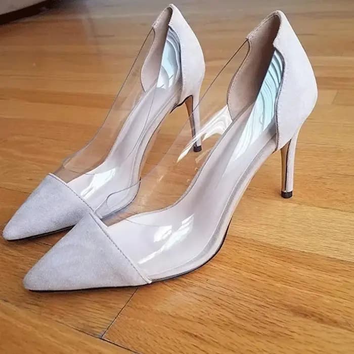 Escarpins Femme Tendance Printemps Automne 2026 Sexy Transparent PVC Talon Aiguille 9cm Bout Pointu Chaussures à Enfiler pour Soirée Mariage