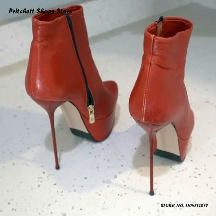 Bottines à plateforme rouges pour femmes