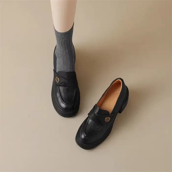 Femmes chaussures à talons hauts 2025 rétro printemps automne Performance casual