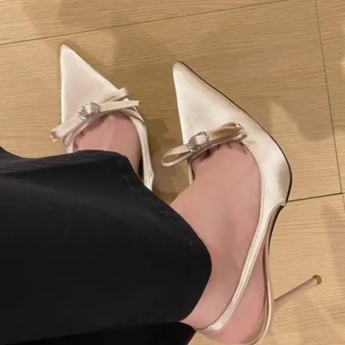 Sandales à bout pointu pour femmes, nouvelles sandales d'été à talons hauts avec nœud et sangle confortable, idéales pour un usage quotidien