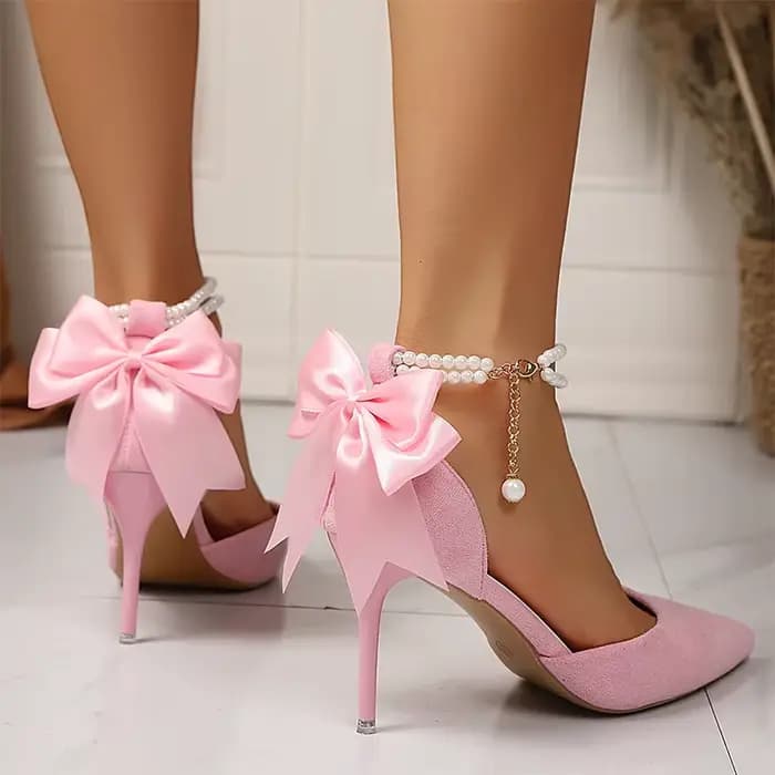 Sandales à talons hauts roses élégantes pour femmes