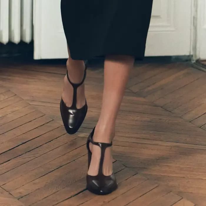 Escarpins à lanières en Faux cuir marron pour femmes