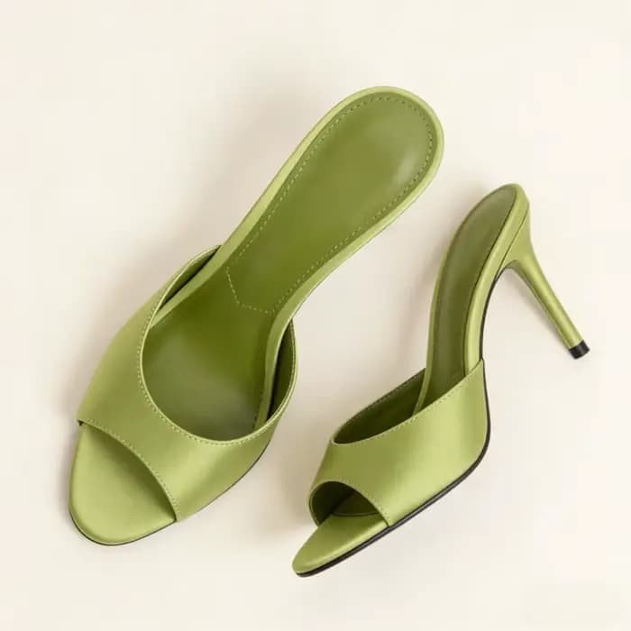 Sandales d'été 2026 en satin pour femme – Tongs confortables à bout ouvert