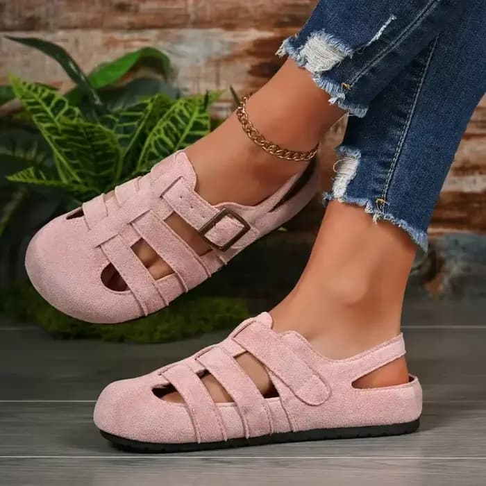 Sandales d'été pour femmes en daim