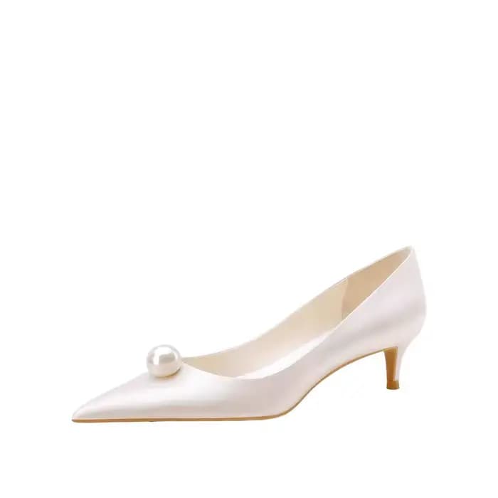 Nouvelles chaussures de mariée à talon bas pour femme