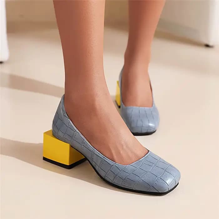 Chaussures à Talons Bas Carrés pour Femme