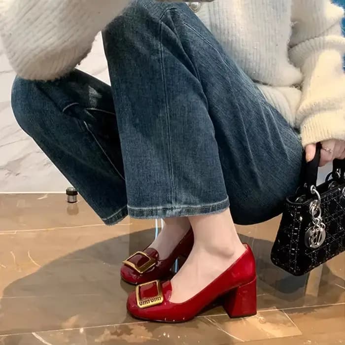 Escarpins à Talons Carrés pour Femme