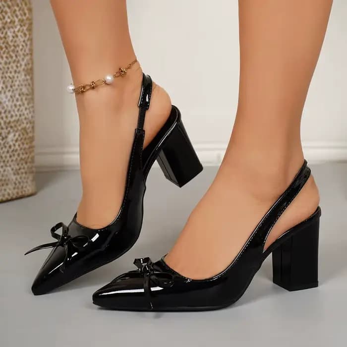 Bow Baotou sandales 2025 mode été nouveau bout pointu talons hauts chaussures simples