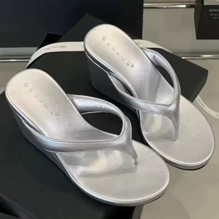 Chaussures d'été compensées à talons hauts pour femmes, sandales de luxe transparentes en PVC, simples et confortables, Zapatos