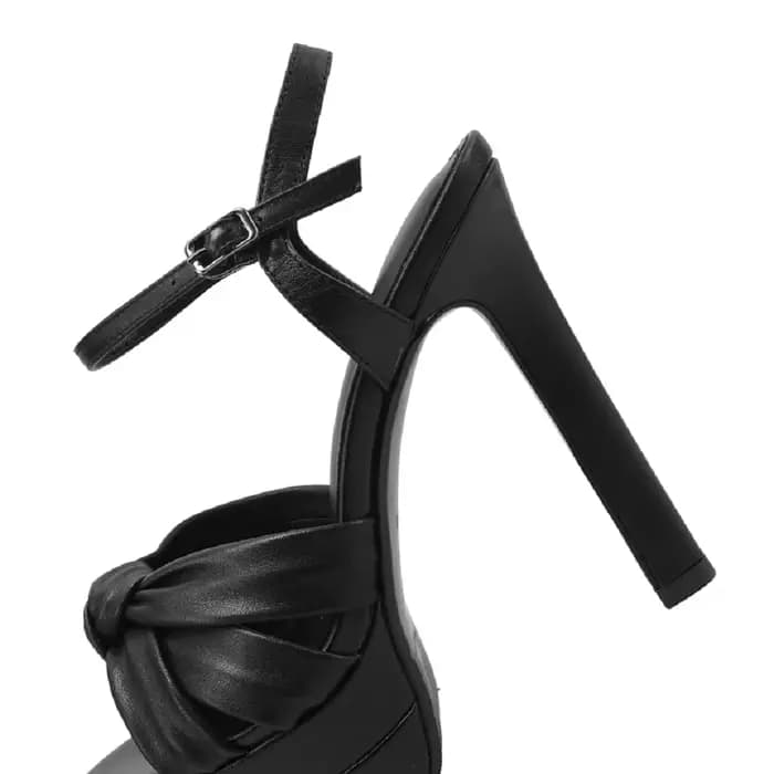 【JOCHEBED HU】 Sandales à plateforme en cuir véritable faites à la main