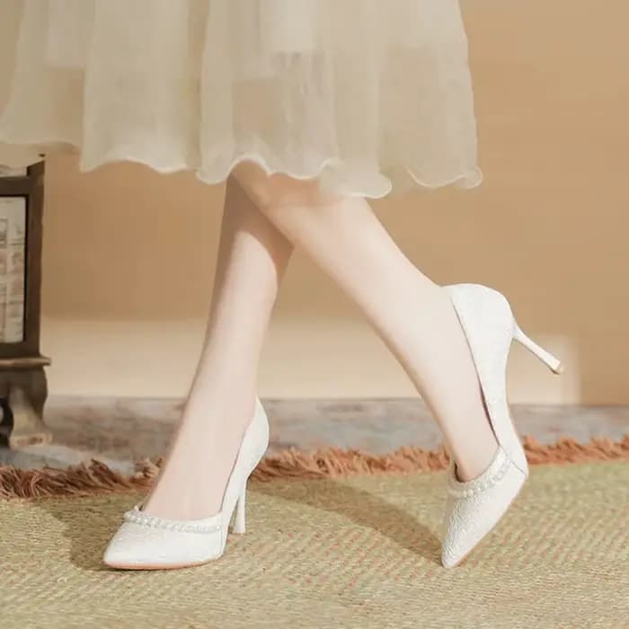 Talons hauts femmes nouvelle perle dentelle