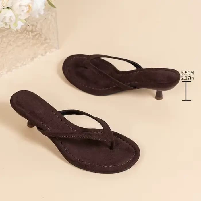 Sandales à talons fins marron pour femmes, confortables, pour l'été, la plage, les vacances, les fêtes, style décontracté, à porter au quotidien