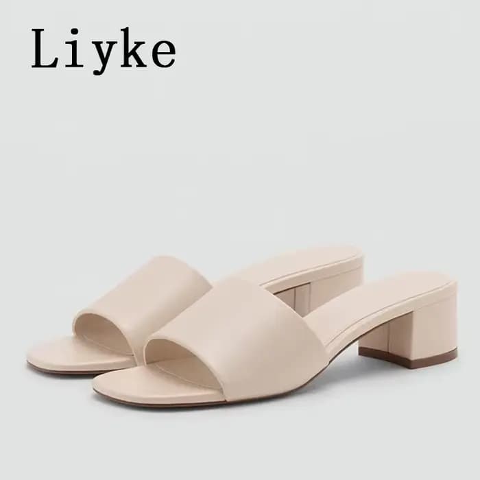 Liyke – Sandales mules en cuir souple et confortable pour femme