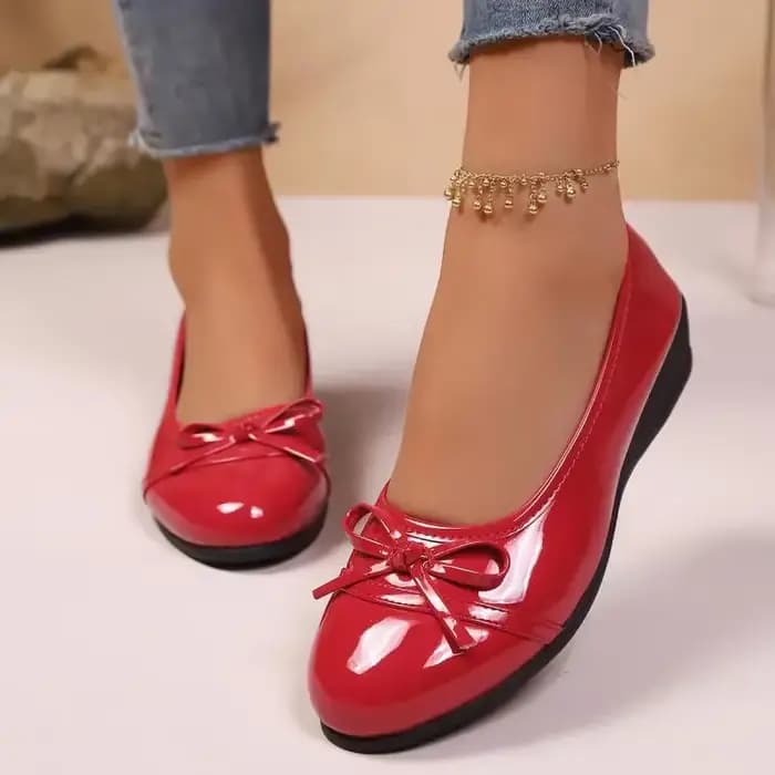 Escarpins rétro à bout rond et talons compensés pour femmes