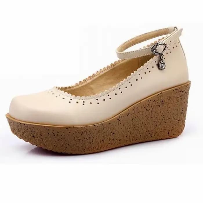 Chaussures à plateforme en cuir véritable pour femmes
