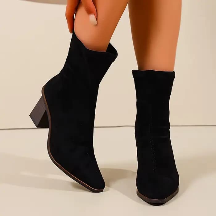 Bottines à talons hauts en faux daim pour femme