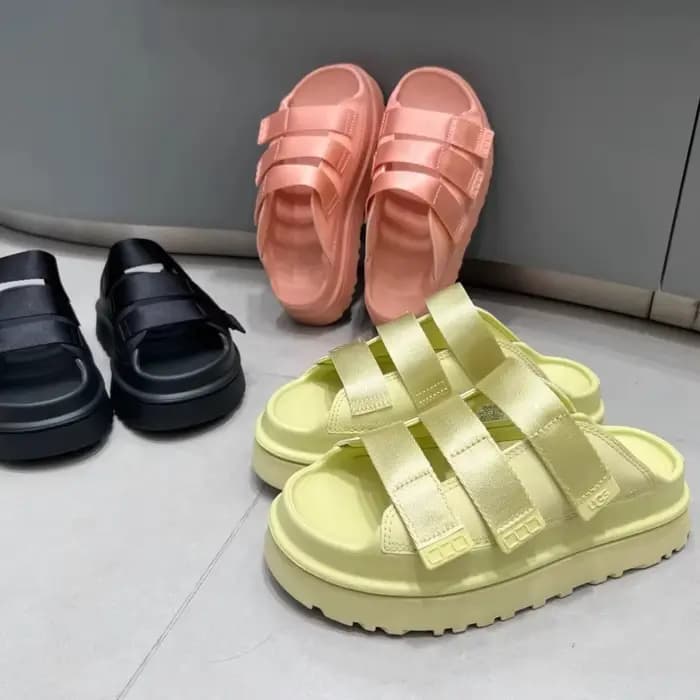 Sandales à plateforme pour femmes d'été 2025 – Chaussures coulissantes à semelle épaisse à enfiler à la mode pour la
