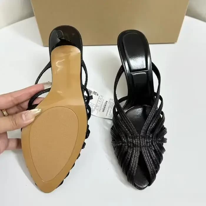 Talons hauts été femmes sandales romaines or rencontres décontracté élégant Stiletto respirant conception creuse femme fête Mules chaussures