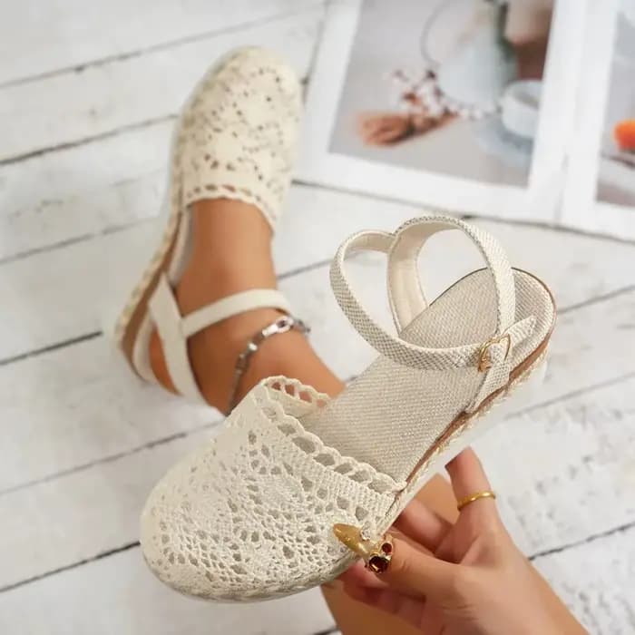 Sandales d'été confortables pour femmes, chaussures à plateforme en maille respirante, décontractées, à la mode, pour la plage, nouvelle collection 2025
