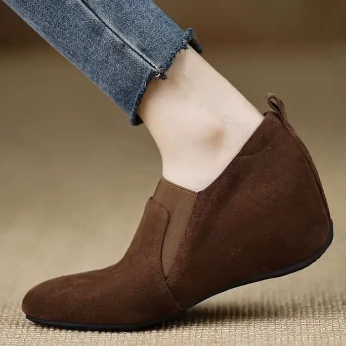 Femmes chaussures compensées 2025 automne nouveau confortable hauteur augmenter sans lacet