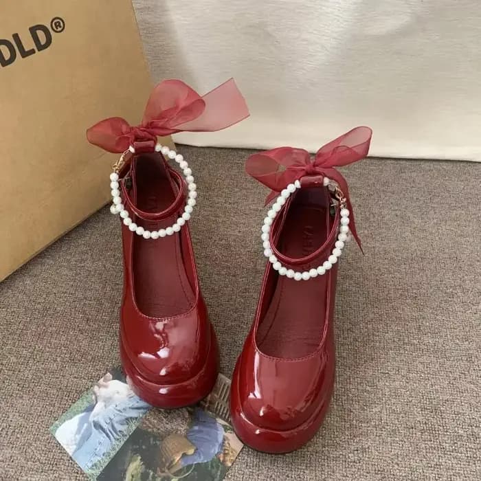 Mary Gasoline Pearl JOwith Platform Chaussures à talons ultra hauts pour femmes, chaussures de mariage à talons de nuit, chaussures Lolita, printemps, nouveau