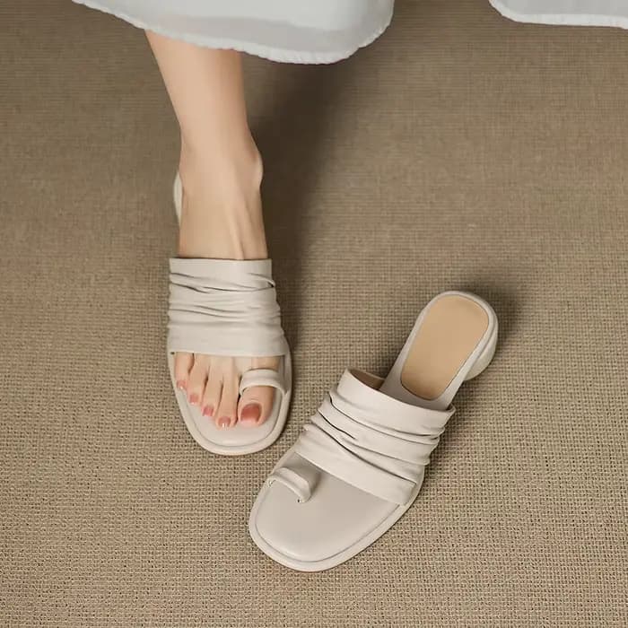 Nouvelles mules d'été 2026 pour femmes en cuir véritable