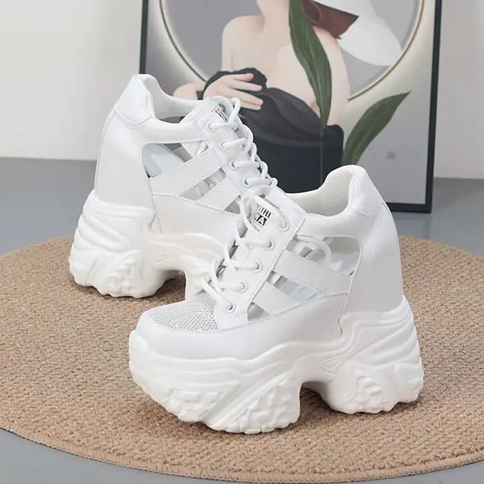Baskets compensées pour femmes de 12 cm