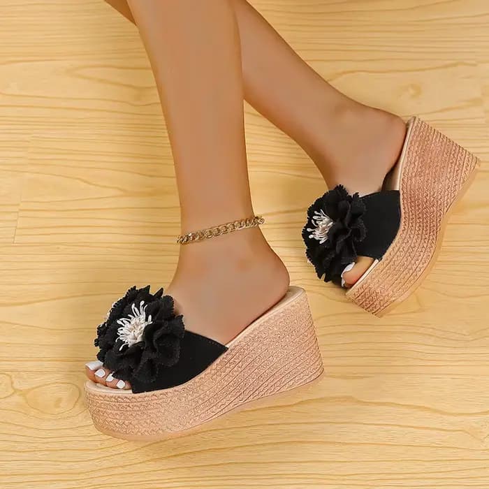 Sabots Mules à Talons Compensés pour Femme
