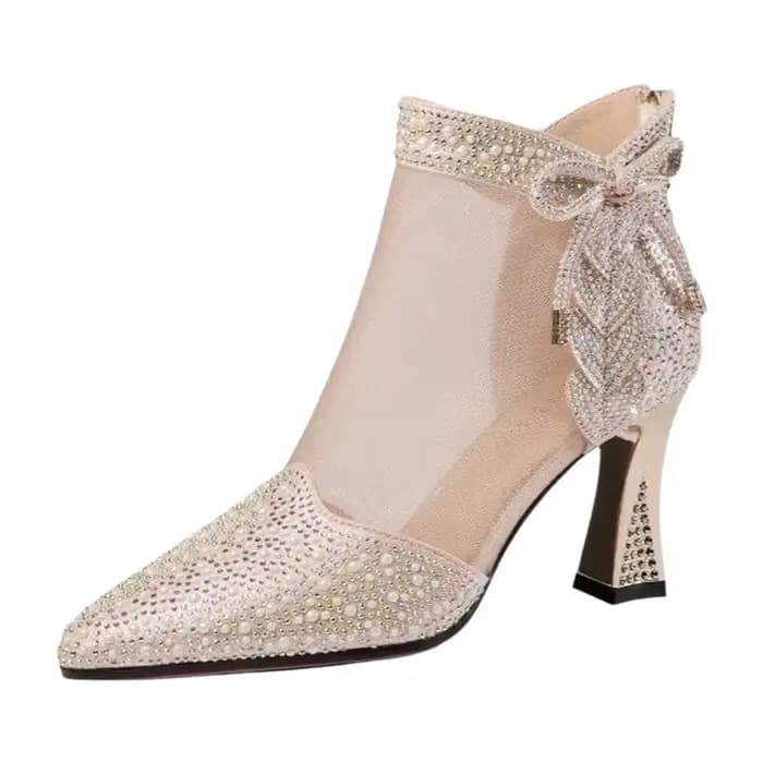 Sandales dorées à talons hauts pour femme