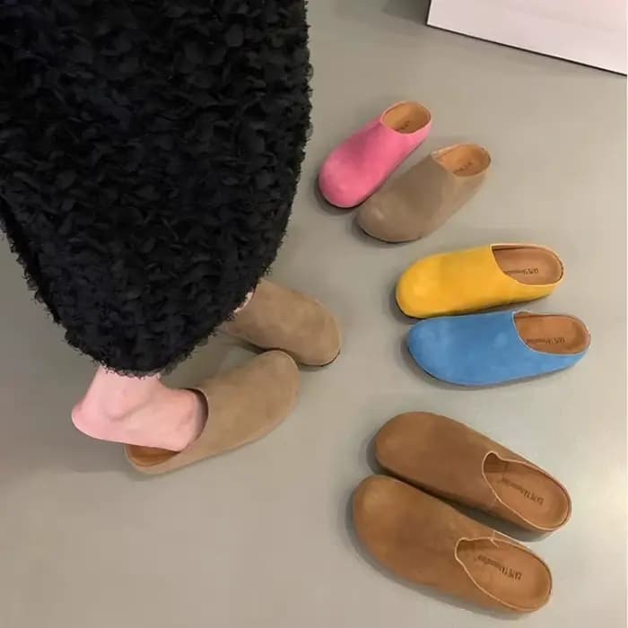 Mules en daim pour femme