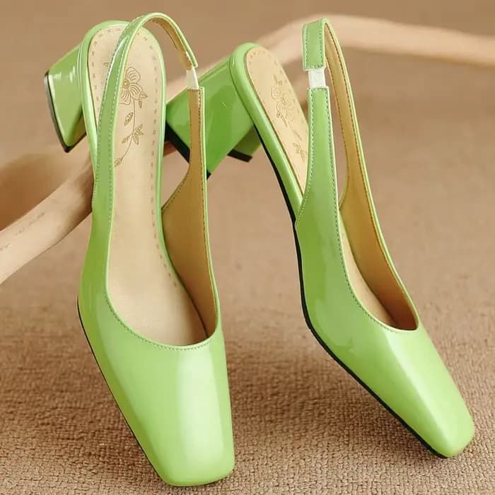 Sandales Slingback femmes chaussures d'été élégant rose noir nu talons moyens pompes bout fermé bureau fête chaussure femme grande taille 45