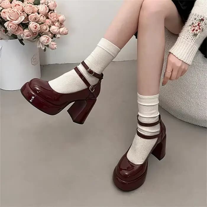 Mary Jane pompes pour femmes filles mode tout nouveau talon épais robe de mariée chaussures printemps nouvelles