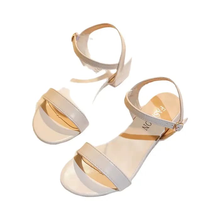 Sandales à talons hauts en cuir souple style romain pour femme – Nouvelle collection été, polyvalentes, confortables, amortissantes, style féerique, à boucle