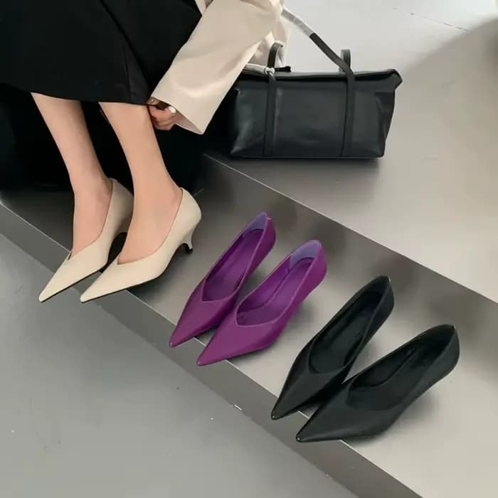 SUOJIALUN 2025 printemps nouvelle marque femmes pompes chaussures mode bout pointu peu profond sans lacet