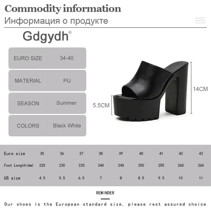 Gdgydh Mules à talons carrés pour femmes, pantoufles d'extérieur, sandales à bout ouvert, chaussures à dos ouvert, noir et blanc, grande qualité