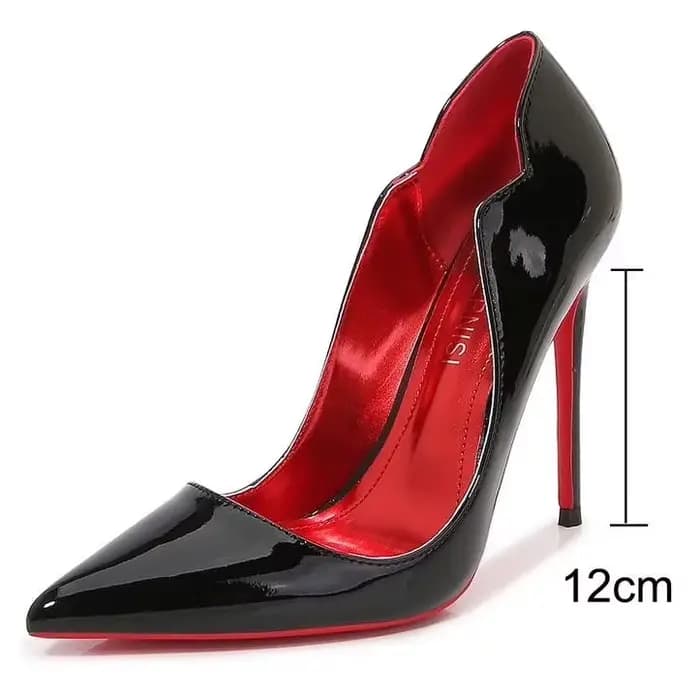 Escarpins en cuir verni à talons hauts et fins pour femmes