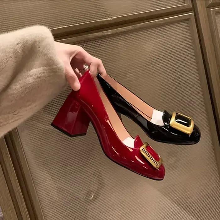 Escarpins à Talons Carrés pour Femme