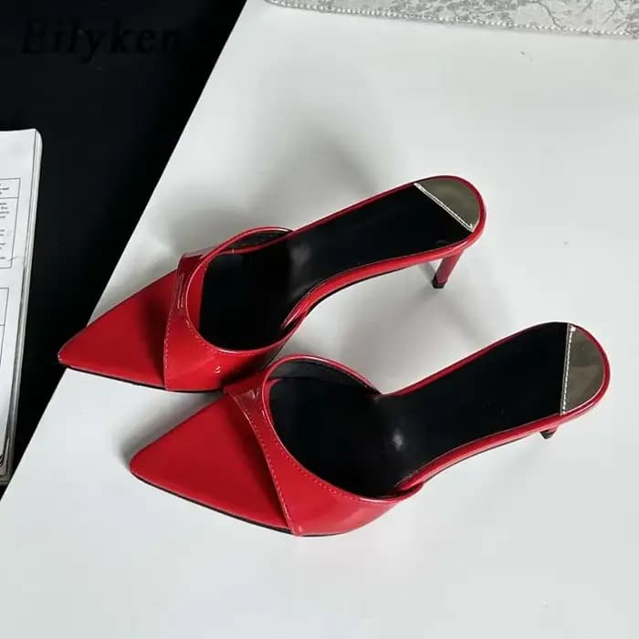 Eilyken 2026 nouvel été peu profond bout pointu mince talons hauts femmes pantoufles sandales de mariage mode Mule diapositives chaussures