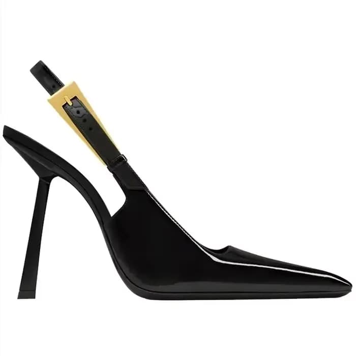 Escarpins à talons aiguilles pointus en cuir verni pour femmes