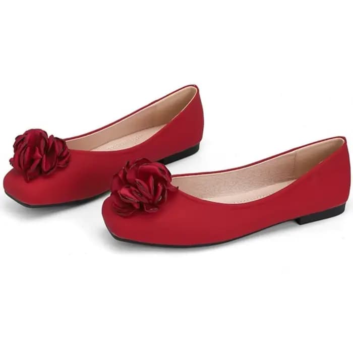 Nouvelles Chaussures Plates pour Femme à Bout Carré, Ornées de Fleurs, à Talon Bas, Style Mule, à Décolleté Bas