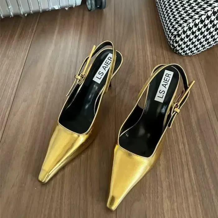 Chaussures Sexy à talons hauts argentés pour femmes