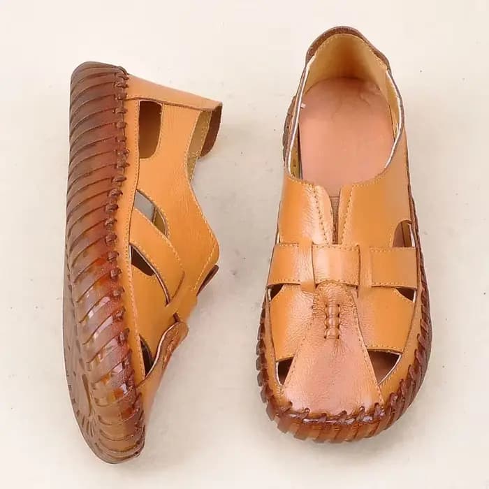 Ngouxm femmes sandales été en cuir véritable à la main dames chaussure