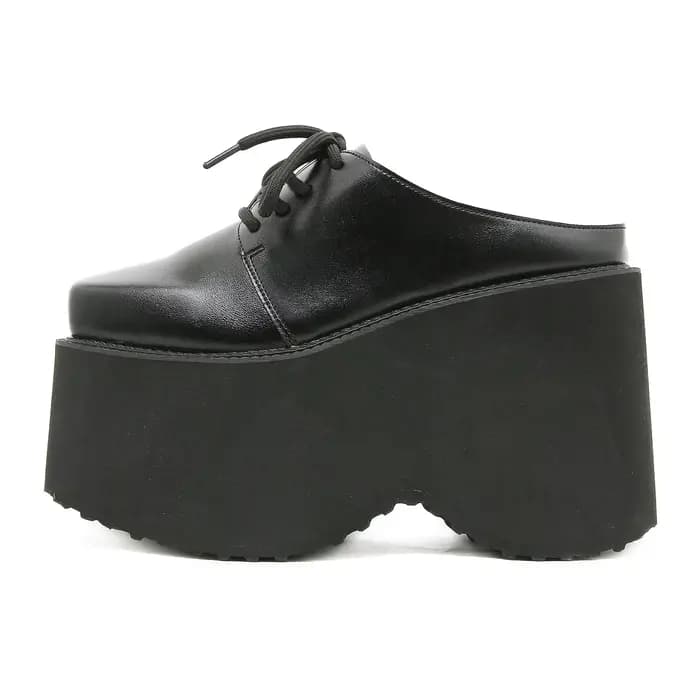 Gdgydh Mules noires à plateforme pour femmes